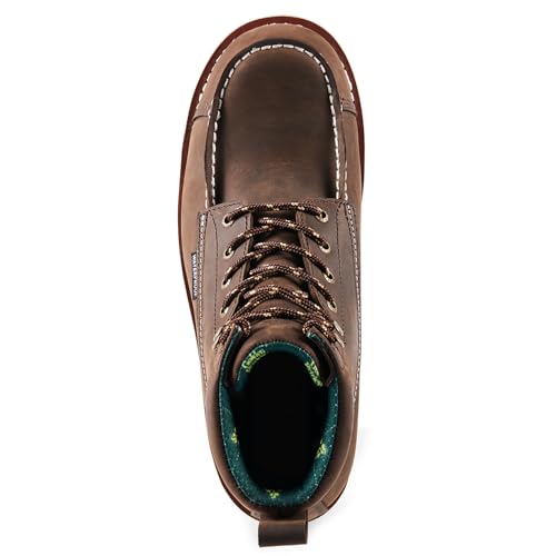 6''Composite/Soft Toe Work Boots For Men,Waterproof Wedge Moc Toe, Oil/Slip Resistant, Leather Welt, Industrial Construction Durty work Boots,EH G6155-G6255-G63552