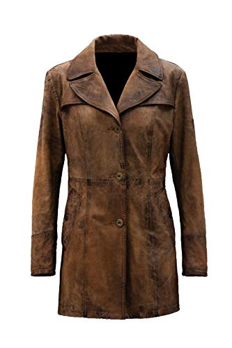 Steampunk Coat Mens Brown Real Leather Trench Coat Goth Matrix