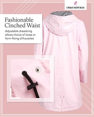 Urban Republic Woman’s Raincoat – Waterproof Slicker Shell Rain Jacket (S-3Xl, Plus Size), Size Small, Blush #TOP4