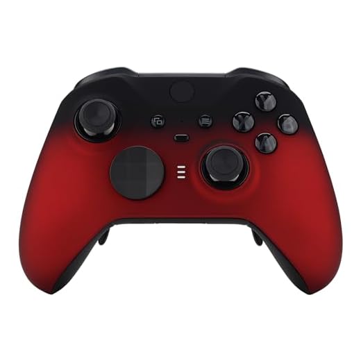 eXtremeRate fodral för Xbox One Elite Series 2 Controller, skal skal reservdelar hud tillbehör med tumpstick accentelement för Xbox One Elite Series 2 modell 1797 (skuggor skarlattrött)