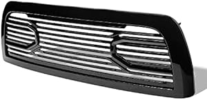 Glossy Black Big Horn Style Front Hood Bumper Grill Grille ABS with Shell For Dodge Ram 2500/3500 / 4500/5500 10-18
