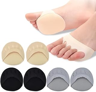 Focenat 3 Pairs Honeycomb Fabric Forefoot Pads,Metatarsal Pads,Invisible High Heels Forefoot Cushion Pads,Reusable Foot Pads for Women Prevention Pain Relieving Foot Fatigue
