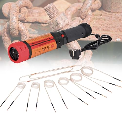 Image of PLYLAY 110V/220V Flameless Heat Induction Tool, 1100W Magnetic Induction Heater Kit with 8 Coils, Handheld Rusty Screw Removing Tool(110V)