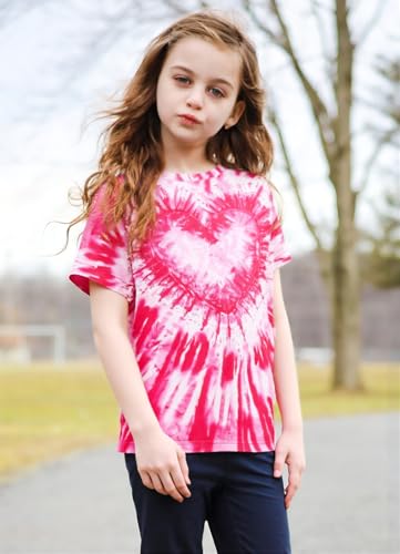 Image of SunFoucs Girls Kids Shirts Size 5-12 Tie Dye Casual Tshirt Short Sleeve Crewneck Tee Top | Short Sleeve Rainbow Tee Top