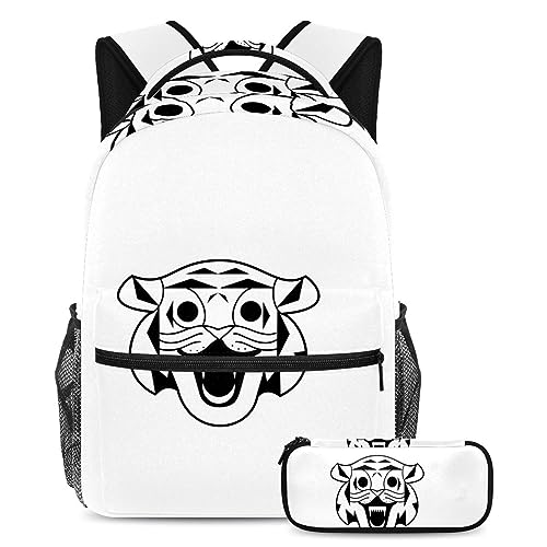 Sac à dos tigre noir et blanc idéal pour la rentrée des élèves