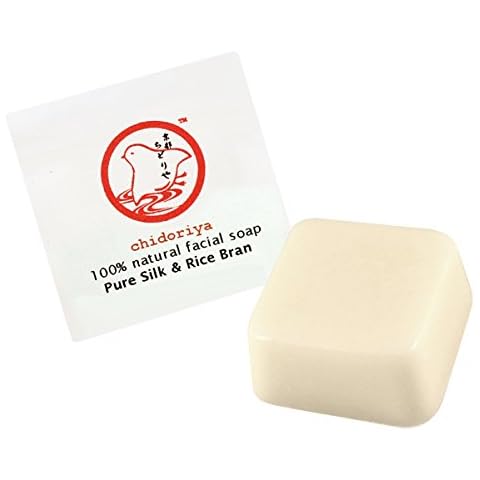 Chidoriya Hydrating Silk and Organic Rice Bran Soap for Sensitive Skin, Traditional Natural Facial Cleanser Made from Pure Vegetable Oils and Tennyokoh Aromatherapy Essences, 0.5 Ounce Bar Cover