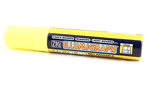 HKR-Welt ZIG Kreidemarker Illumigraph 15mm - 5 wasserlösliche Marker gelb