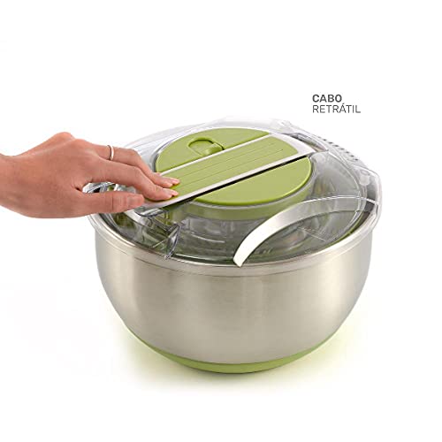 Centrífuga e Secadora de Saladas Moob Fresh Inox/Verde 5 Litros