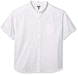 Van Heusen Men's Size Big and Tall Wrinkle Free Short Sleeve Button Down Check Shirt, Bright White, 3X-Large