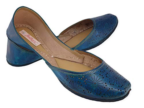 Image of Fulkari Women Cutwork Casual Genuine Soft Leather Jutis | Bite and Pinch Free Juttis | Punjabi Jutti | Girl's Office Flat Ladies Mojari | dailywear Ethnic Juti |