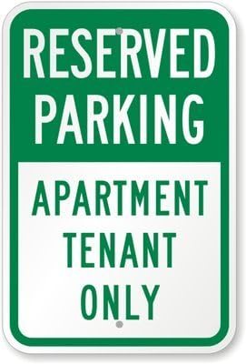 Diuangfoong Reserved Parking: Apartment Tenant Only Sign, 18 x 12\