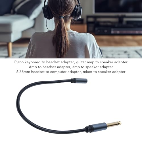 Cable adaptador Jack 6.35mm macho a 3.5mm hembra 0.3 m miniatura 3