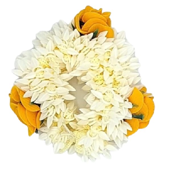 GIRLISH Artificial Mogra Rabber and Yellow Rose Band Flower Gajra Hair Accessories Hair Gajra Juda Accessories Hand Rabber Band for Women (Mogra-Rubber-Gajra-Accessories 1 pcs) (B0CCJKPPH6) Amazon Price History, Amazon Price Tracker