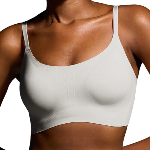 Image of EBY Seamless Support Bralette with Adjustable Straps, Bralettes for Women, Wireless Bra for Women - Pearl, Medium Plus
