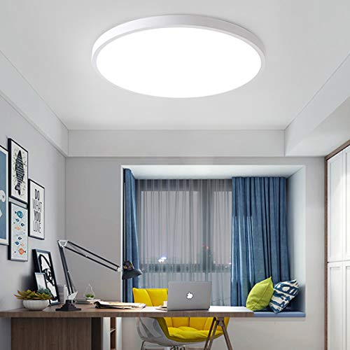 Preisvergleich Produktbild LED Deckenleuchte 28W 2500lm Ø30cm Deckenlampe 6500K Kaltweiß Deckenstrahler Rotierende Installation Deckenleuchten für Schlafzimmer Küche Flur Büro Esszimmer AC85V-265V