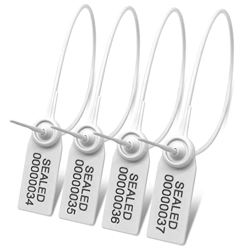 FALEYA.WZW Kunststoff-Vorhängeschloss mit Zahlen, Kabelbinder für Anhänger, Logistik, Versand (100 Stück) (weiß) Cover