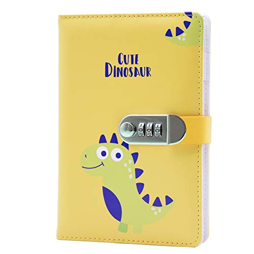 Lirener Creativo PU Notebook Código Libro con la Cerradura(Patrón Animal), A5 Password Notebook Contraseña Bloc de Notas Secret Diary Sketchbook Organizador con Cerradura de Combinación, 145x210mm Cover