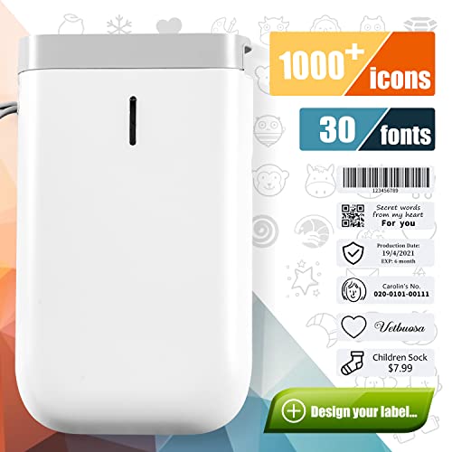 image for Vetbuosa Label Maker D11 Mini Bluetooth Label Maker Machine with Tape 