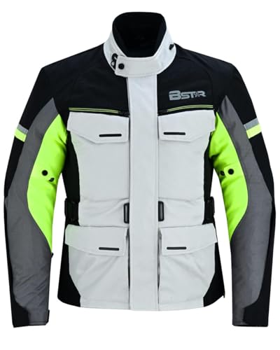 Blouson de moto étanche homme pour rouler au sec avec protections et inserts réfléchissants
