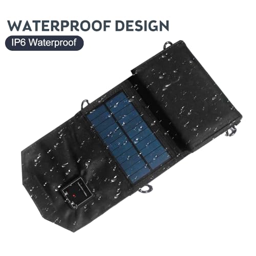 Cargador de panel solar de alta eficiencia HUIOP con doble USB de 5V 4