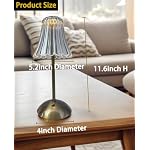 Gold Portable LED Table Lamp,USB Rechargeable Bedroom Desk Lamp 3-Level Brightness Night Lamp TD009 - Image 4