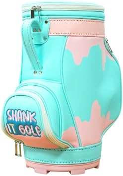 Shankitgolf Funny 2-in-1 Den Caddy and Golf Cooler Bag | Removable Cooler Pouch + Range Ball Holder, Fits Golf Cart Basket | Holds 16 Cans or 10 on Ice - 4 Pockets