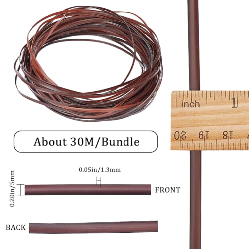 GORGECRAFT 5mm x 30m Rattan Repair Kit Weave Material Plastic Flat Basket Wicker Weaving Reed Synthetic Rattan Woven Knit Furniture Plastic Cane Wooden Fix for Garden Patio Chair Sofa Box Red Brown - Image 2