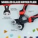 Stained Glass Tools Glass Cutting Tool Kit Glass Cutter 2-20MM 8 Inch Tile Nippers Glass Running Pliers with Curved Jaws 6 Inch Breaker Grozer Pliers Perfect for Stained Glass Tiles Mosaic Cutting
