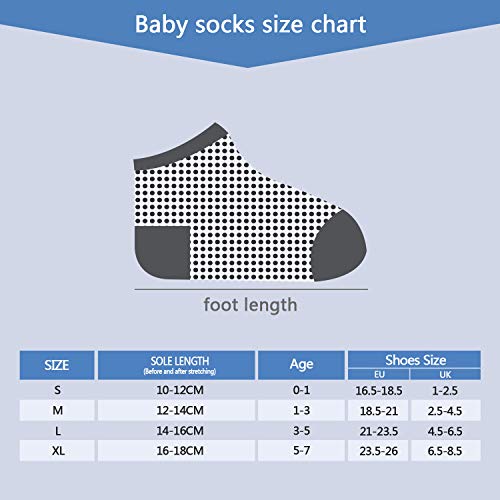 HBselect 12 pares Calcetines Bebe Niños Niñas Algodón Con Silicona Antideslizante Para Aprender a Andar