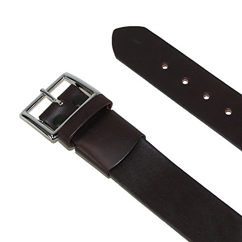 Boston Leather Men's Leather Garrison Belt with Hidden Elastic Stretch, 40, Brown4