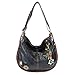 CHALA Handbag Charming Black Cross-body or Shoulder Convertible Large Tote Bag - BLACK (Metal Dragonfly-1)
