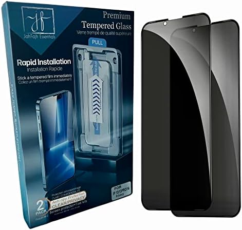 JahFajh Essentials Privacy Anti-Spy Tempered Glass Screen Protector for iPhone 13/13 Pro/ 14, with 6.1 inch screen, 2-Pack