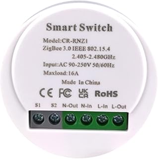 COLOROCK Tuya ZigBee Smart Light Switch Mini DIY Module, Tuya Zigbee Hub Required, Smart Life/Tuya App, Wireless Remote Control, Alexa Google Home Voice Control, Needs Neutral Line 1/2 Way, 16A