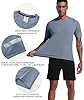 Holure 5 Pack Men's Workout Running Shirts UPF 50+ Sun Protection Rash Guard T-Shirts Quick Dry SPF UV Swim Short Sleeve Shirts Black/Grey/Blue/White/Red 05 3XL #3