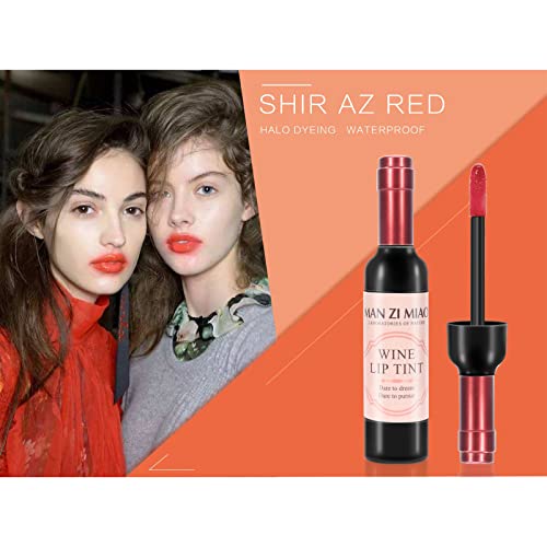 Kuailego Wine Lip Tint, Waterproof Wine Lip Stain, Long Lasting Matte Liquid Wine Bottle Velvet Lipstick Lip Gloss For Lip Makeup(Rd01) #TOP2