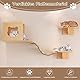 Kletterwand für Katzen-9-teilig Katzen Kletterwand Set,Große Hängebrücke,2 Katzenhäusern,Ruhe und Spielwandregal，Katzenmöbel für kleine und mittlere Katzen