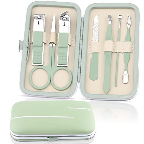 7 in 1 Tagliaunghie Set Professionale, Kalolary Kit Professionale Cura Unghie Acciaio Inossidabile Kit per Cura Unghie con Custodia Viaggio Portatile Spesse Rimozione Cuticole Unghie Piedi Donna Uomo
