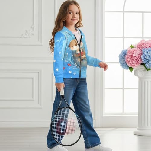 Unisex Kids Zip Up Hoodies Casual Hooded Sweatshirts with Pockets Athletic Sport Jackets for 6-16 Years,S-XL Size4