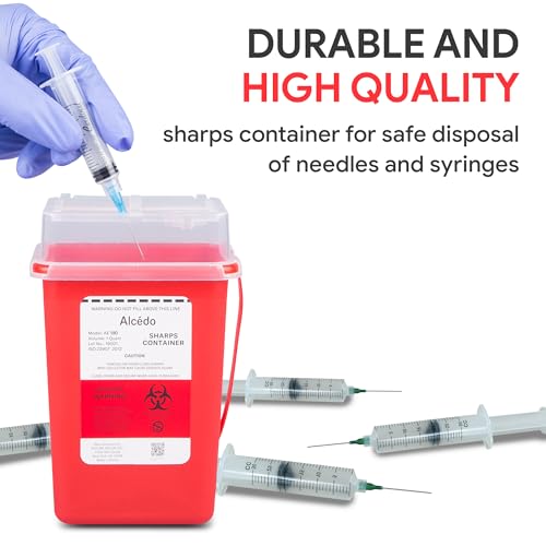 Image of Alcedo Sharps Container 1 Quart (1-Pack) for Home Use & Travel Disposal