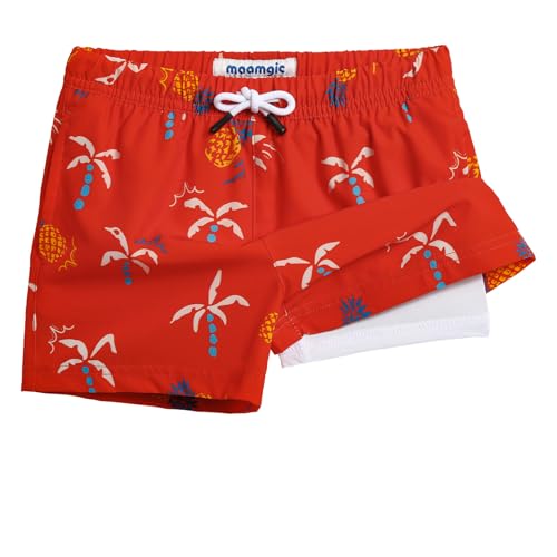 Image of maamgic Boys Swim Trunks with Compression Liner Toddler Stretch Swim Shorts