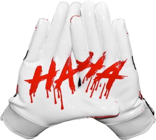 Joker Tacky Grip Skin Tight Enhanced Performance Football Gloves - Jester Pro Elite Super Sticky Receiver American Football Gloves - Adult & Youth Sizes (Adult - XL) - Thumbnail 2