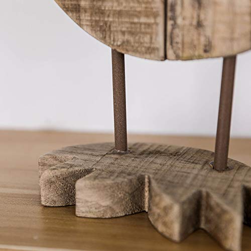 Byher 10 Inch Vintage Crafted Art Owl Statue (Wood) Animal Figurines For Home Decor, Living Room Bedroom Office Decoration (Owl Statue - A) #TOP6