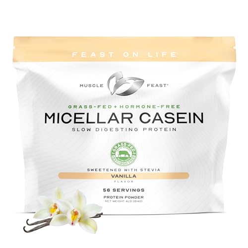 Muscle Feast Grass Fed Micellar Casein Protein, Vanilla, 4lb