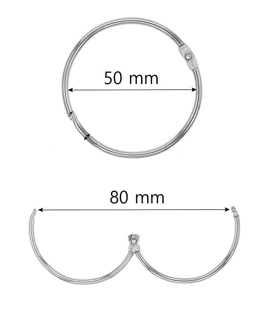 IPEA Metal Shower Curtain Rings, Pack of 12, Made in Italy, 50mm Circular Ring for Curtains Bathroom Home Folder Pattern - Image 4