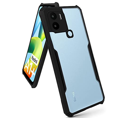Image of Jkobi Back Cover Case for Xiaomi Redmi A1 Plus | A2 Plus (Shockproof with Polycarbonate Clear Panel | Professional Black)