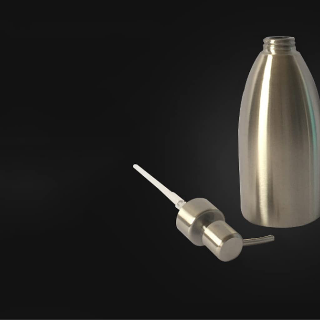 Recargable Dispensador de jabón para encimera de Acero Inoxidable 304, para Cocina, baño y encimera, loción para Platos de Mano, 500 ml/16,9 oz, Plateado Dispensadores