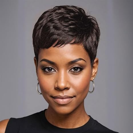 WOCWIG Short Hairstyles Wigs For Black Women Synthetic Short Pixie Cut...