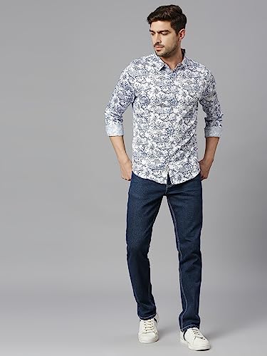 Image of Thomas Scott Men's | Printed | Full Sleeve | Slim Fit | 100% Cotton | Spread Collar | Casual Shirt
