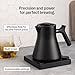 Fellow Corvo EKG Pro Electric Tea Kettle - Quick Heating, Precise Temperature Control Electric Kettle, Scheduling, Built-in Brew Timer for Boiling Water - Matte White with Maple Handle - 0.9 Liter