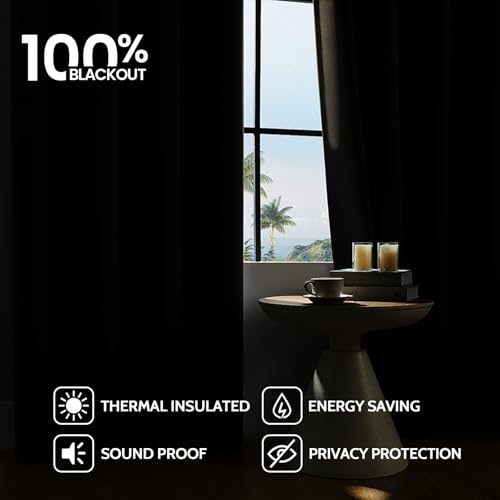 Image of COSVIYA 100% Blackout White Linen Curtains & Drapes 63 Inch Length | Light Blocking Full Room Darkening Grommet Insulated Thermal Window Panels for Bedroom /Living Room,52x63 inches,2 Panels